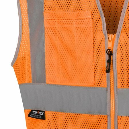 Pioneer Mesh Safety Vest, Orange, XL, 2 Stripe V1025250U-XL